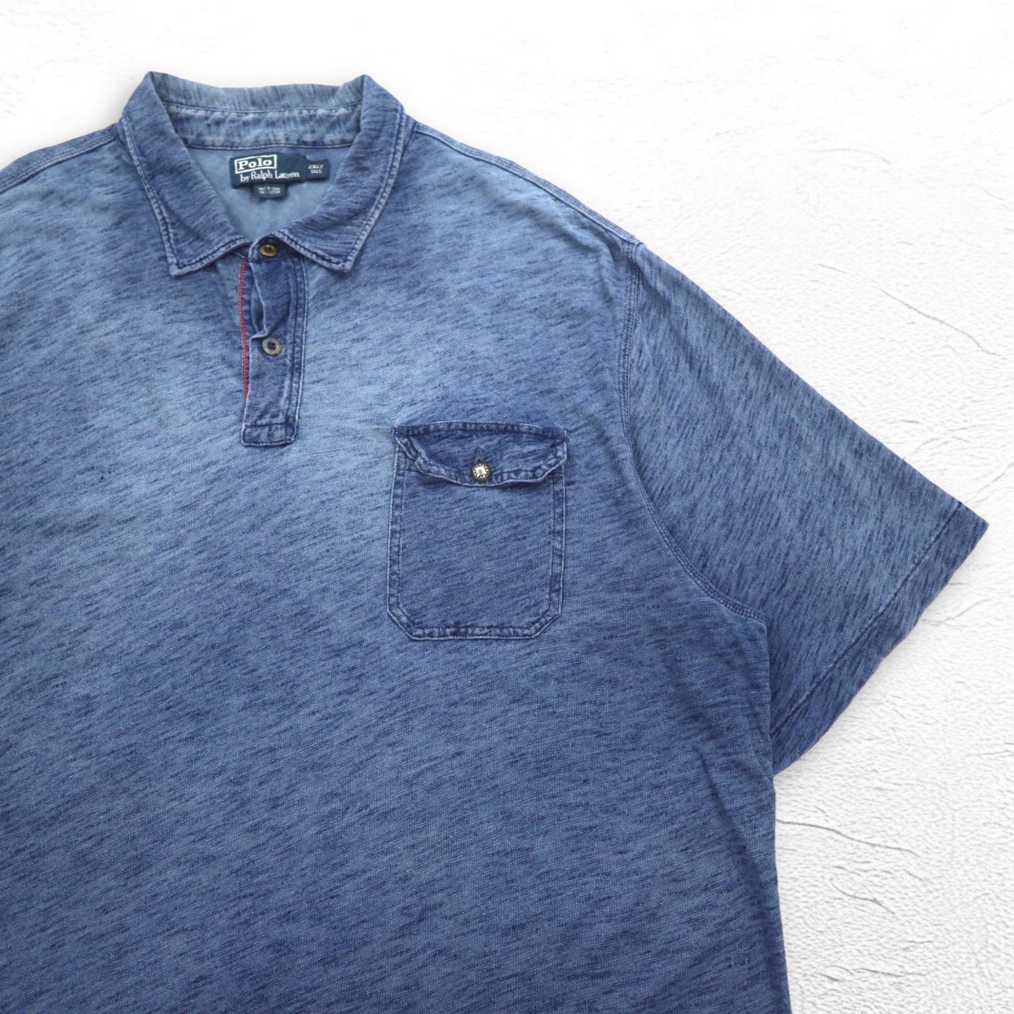Polo by Ralph Lauren インディゴ ポロシャツ 2XLT ブルー 胸ポケット コンチョボタン