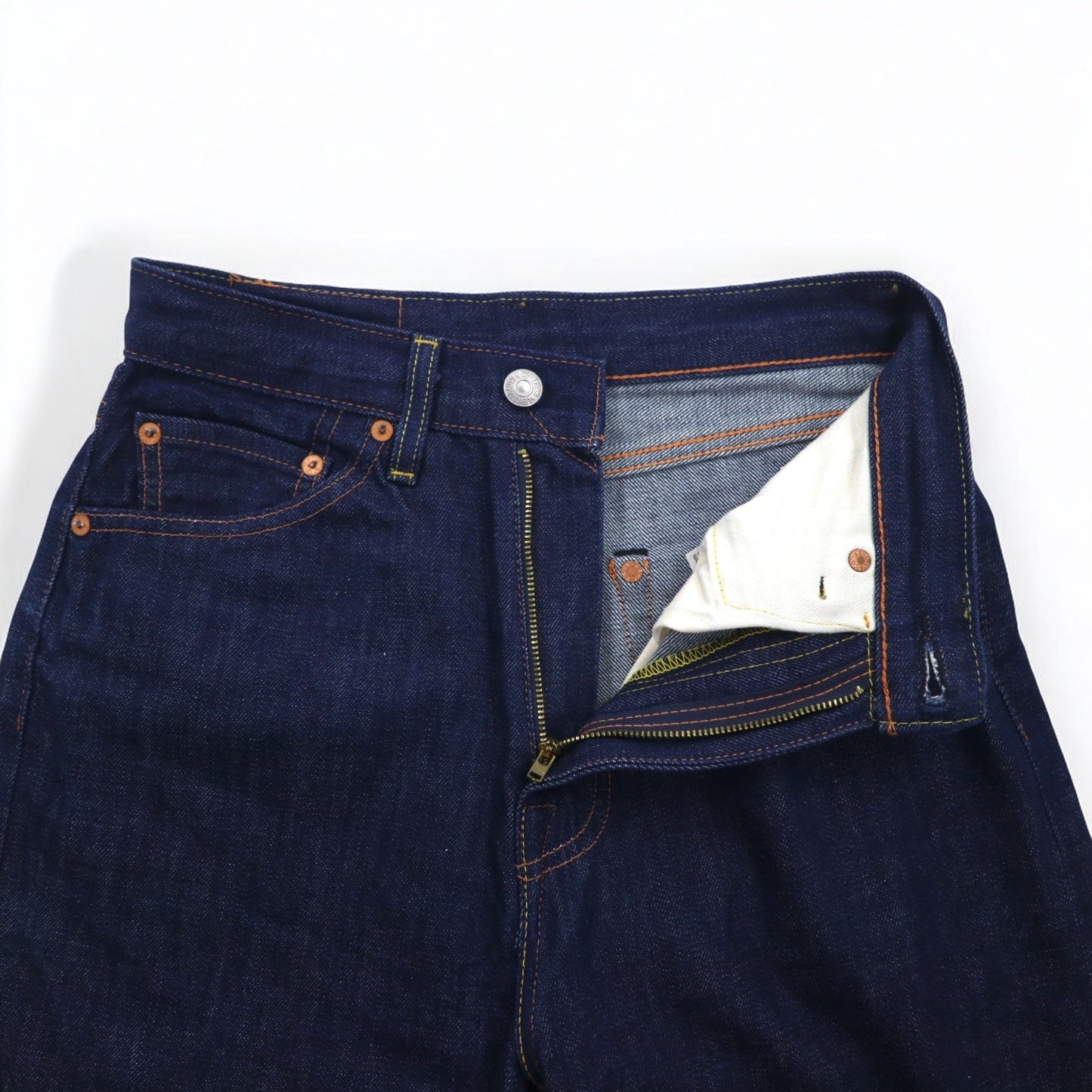 LEVI'S VINTAGE CLOTHING ( LVC ) 701 1950年モデル セルビッジ デニムパンツ リジッド M インディゴ ブルー ビッグE 赤耳 42TALON 50701-0008