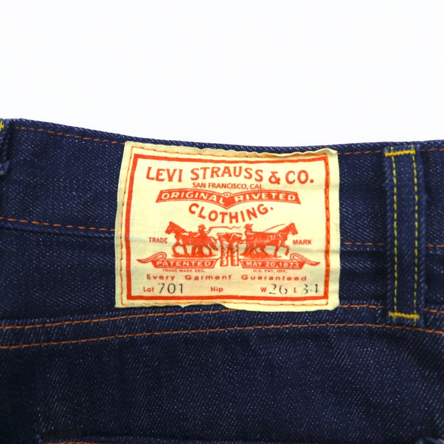 LEVI'S VINTAGE CLOTHING ( LVC ) 701 1950年モデル セルビッジ デニムパンツ リジッド M インディゴ ブルー ビッグE 赤耳 42TALON 50701-0008