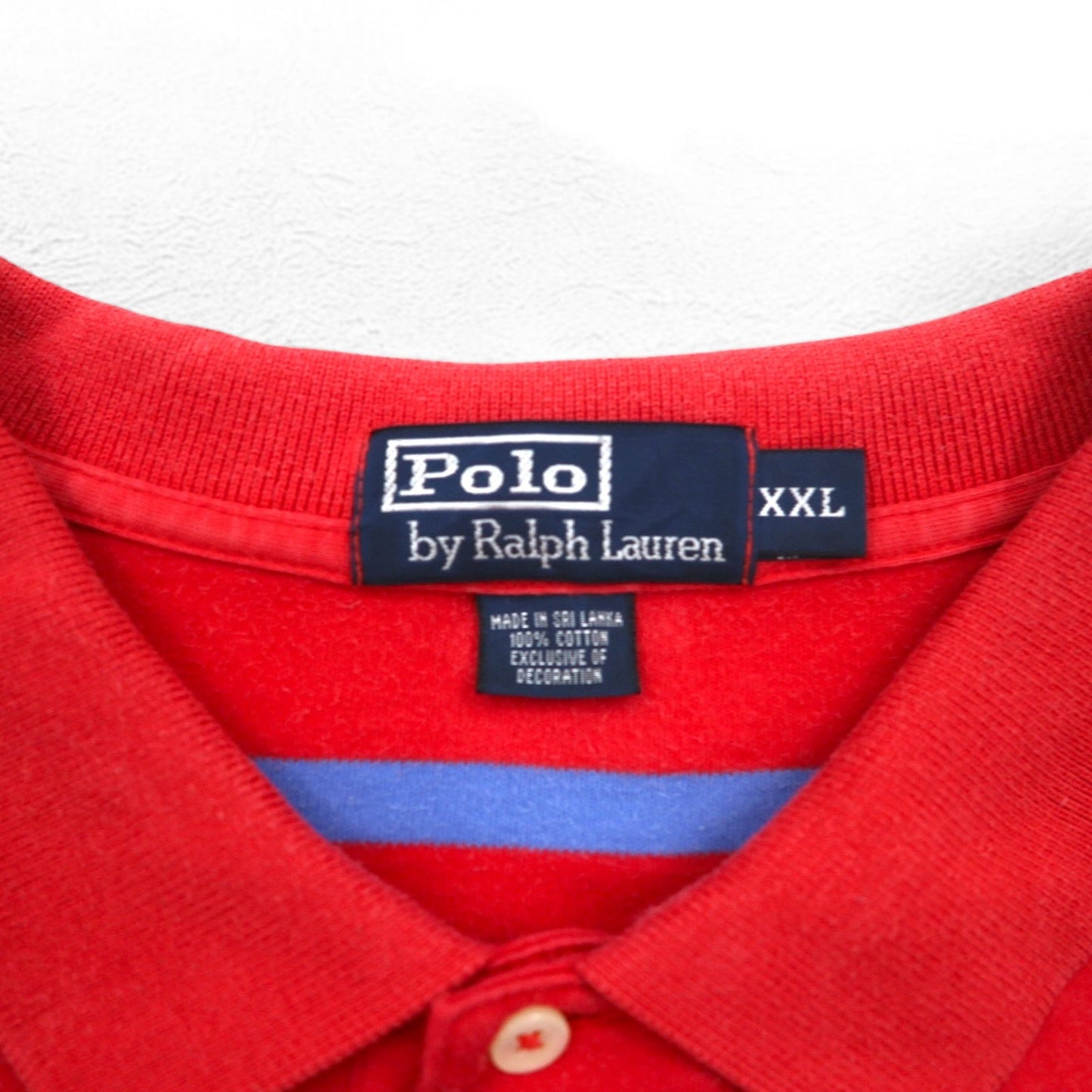Polo by Ralph Lauren ボーダー ポロシャツ XXL ピンク コットン スモールポニー刺繍 スリランカ製