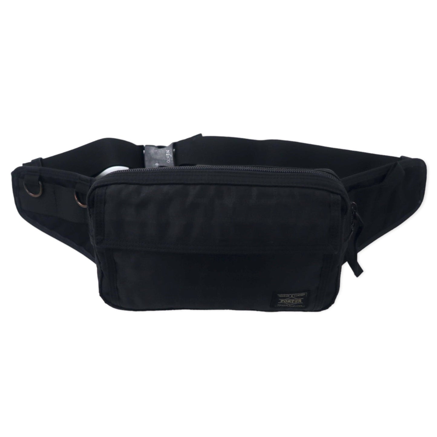 PORTER ブラックパターン ウエストバッグ ボディバッグ ブラック ナイロン ロゴ総柄 日本製