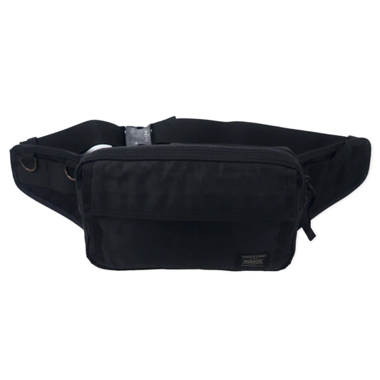 PORTER ブラックパターン ウエストバッグ ボディバッグ ブラック ナイロン ロゴ総柄 日本製