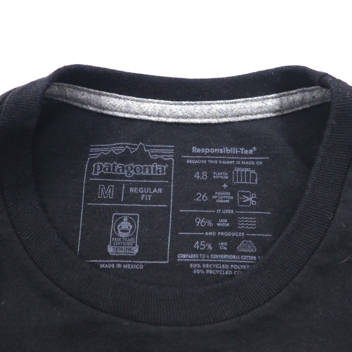 patagonia レスポンシビリティー Tシャツ Responsibill-Tee M ブラック コットン 38501 メキシコ製