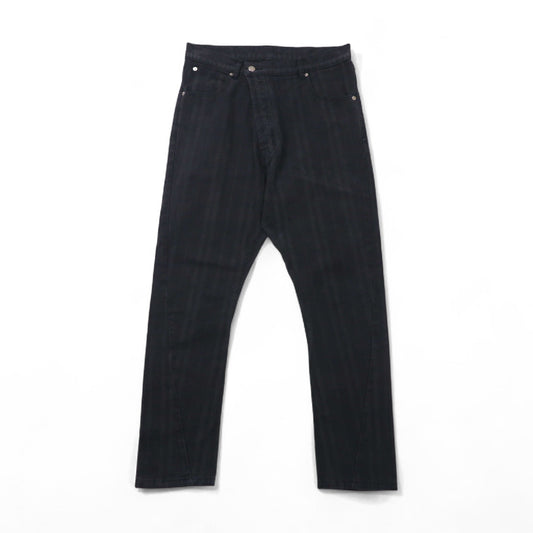 Vivienne Westwood MAN デニム サルエルパンツ M ブラック ジーンズ ストライプ コットン