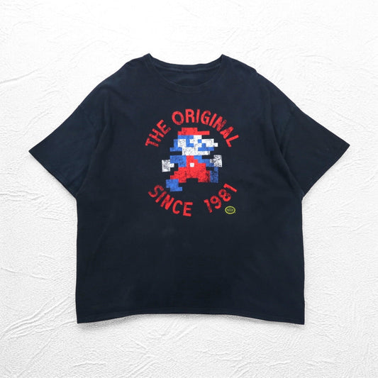 Nintendo 任天堂 オフィシャル THE ORIGINAL SINCE 1981 Tシャツ 2XL ブラック スーパーマリオ キャラクタープリント