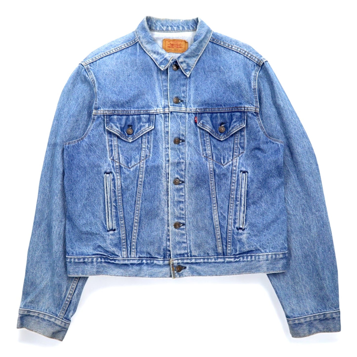 Levi's 80年代 USA製 デニムジャケット Gジャン XL ブルー コットン ボタン裏527 70506 0214