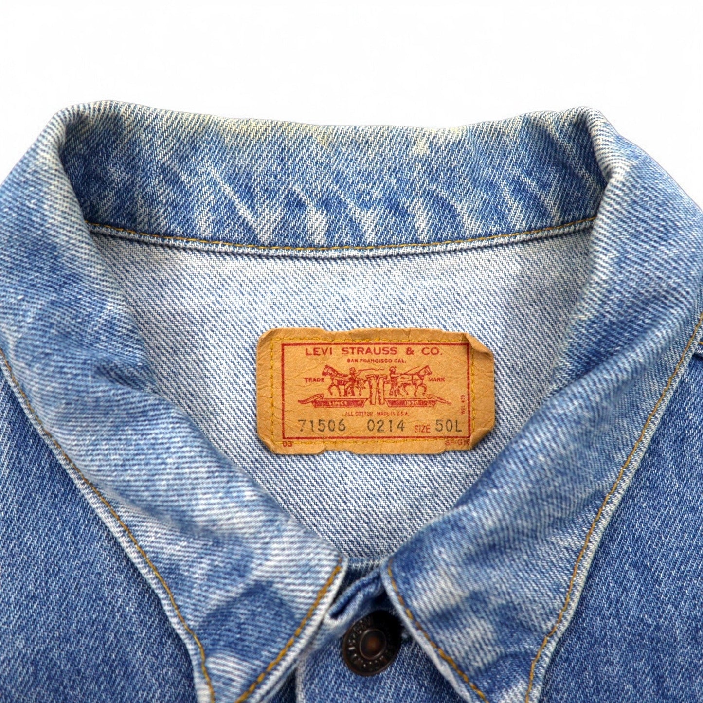 Levi's 80年代 USA製 デニムジャケット Gジャン XL ブルー コットン ボタン裏527 70506 0214
