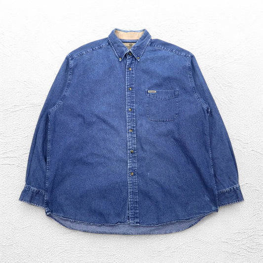 DOCKERS ( Levi's ) 90年代 デニム ボタンダウンシャツ XL インディゴ ブルー Khakiware BASIC DENIM
