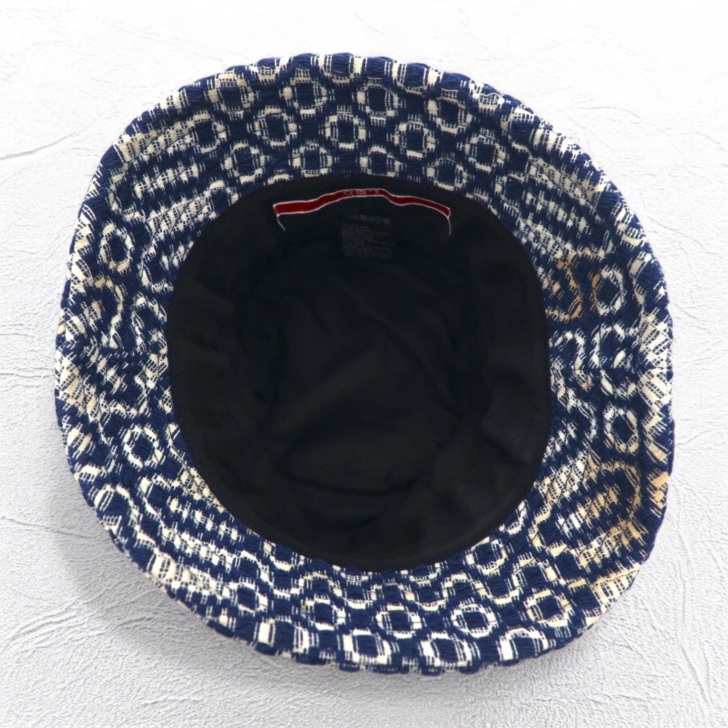 Leh アンティーク ファブリック バケットハット FREE ネイビー ジャガード 総柄