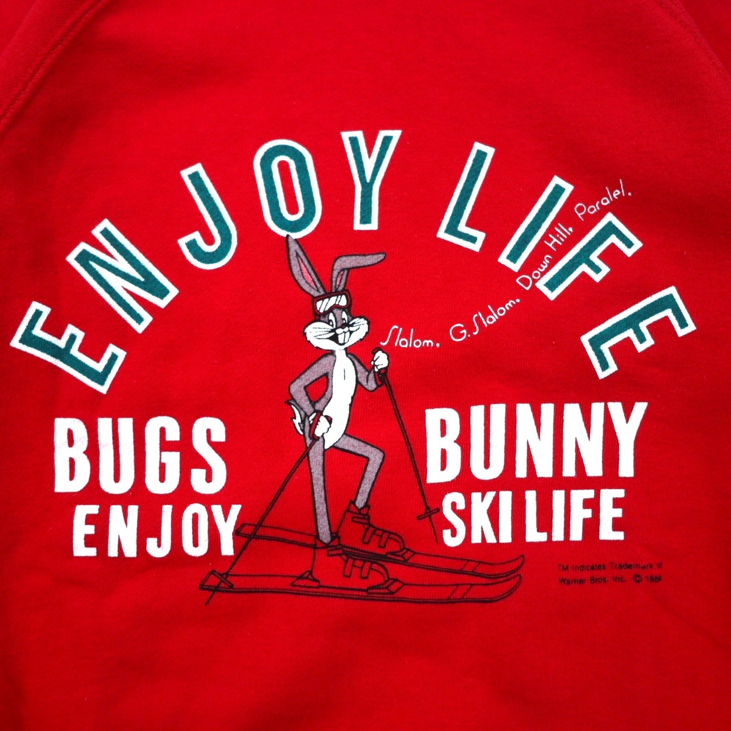 Warner Bros 80年代 BUGS BUNNY キャラクター プリント スウェット S レッド コットン Bukky-Aki
