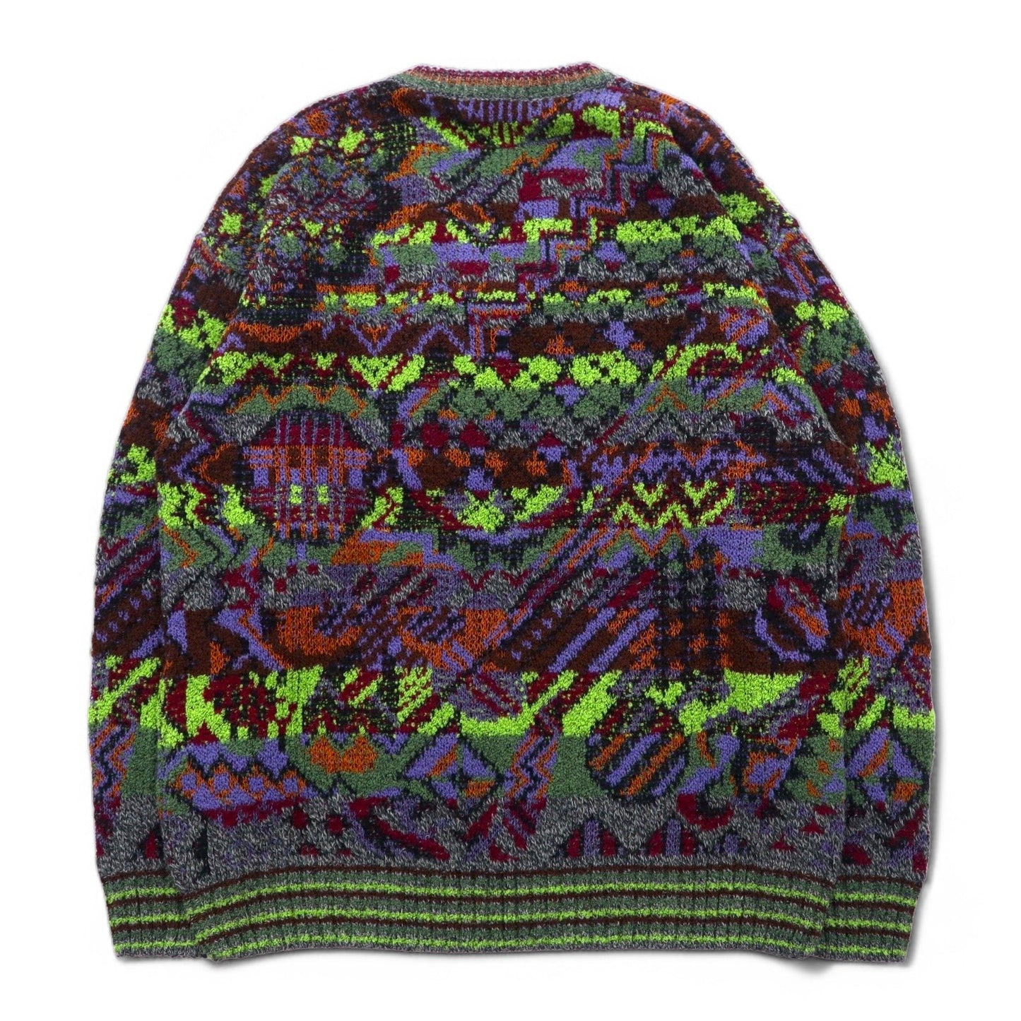 Fantasie di Settembre イタリア製 90年代 総柄 ジャガード ニット セーター L マルチカラー デッドストック 未使用品