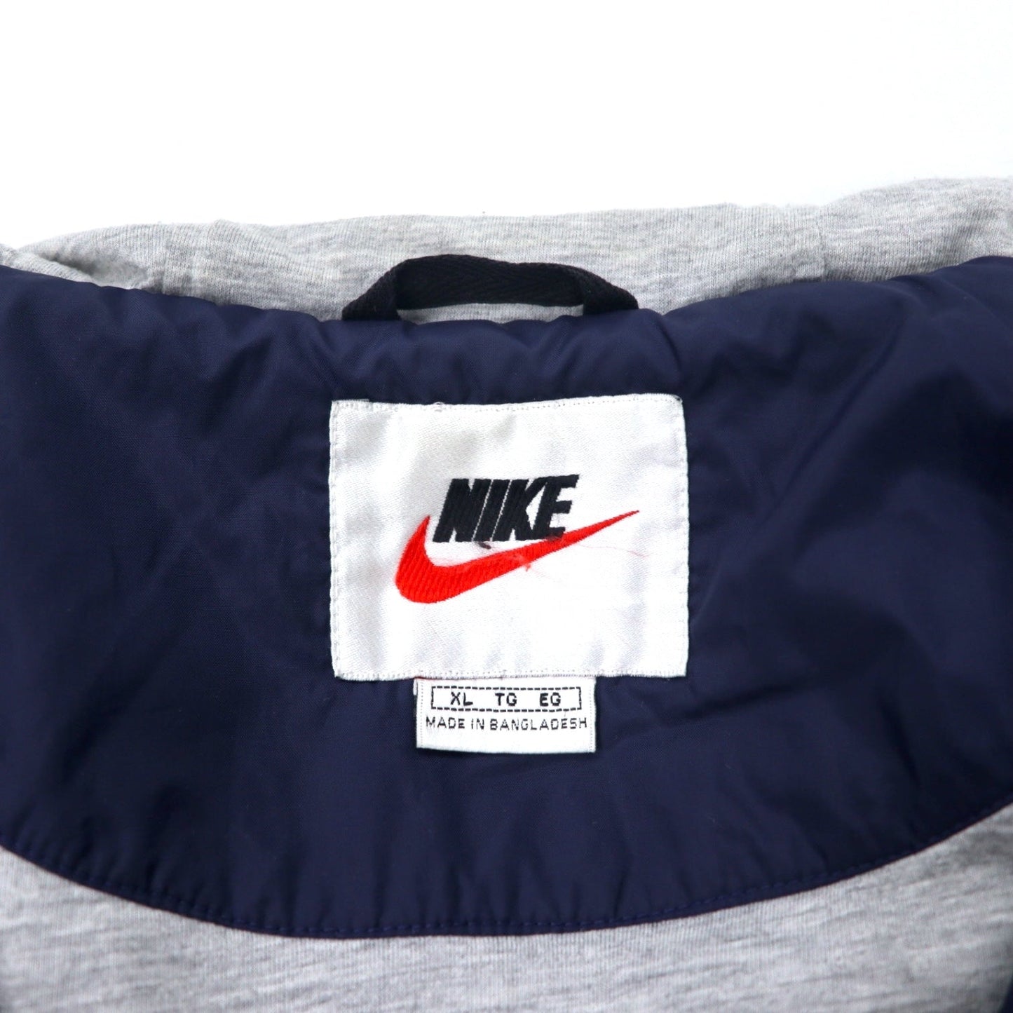 NIKE 90年代 シェルパーカー ナイロンジャケット XL ネイビー スウォッシュロゴ刺繍 銀タグ ビッグサイズ