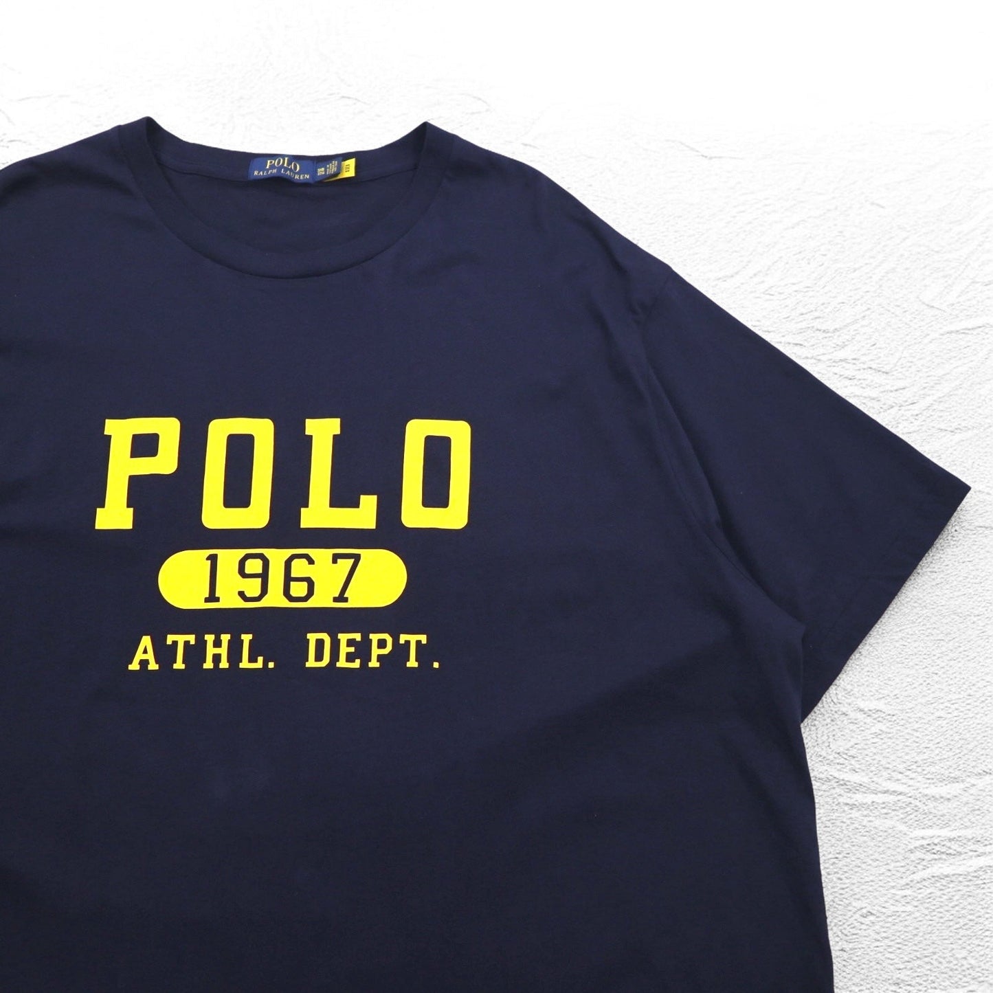 POLO RALPH LAUREN カレッジ プリント Tシャツ 3XL ネイビー コットン ビッグサイズ