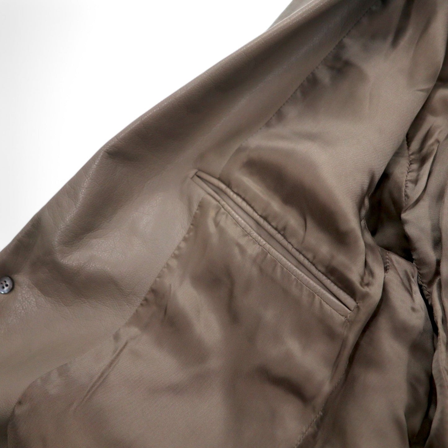 LOUIS VUITTON フランス製 カーフスキン 2B テーラードジャケット L ベージュ 牛革 LVJ 正規代理店