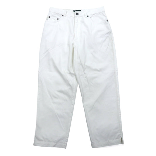 LAUREN JEANS Co. RALPH LAUREN 90年代 ワイド テーパード デニムパンツ M ホワイト コットン