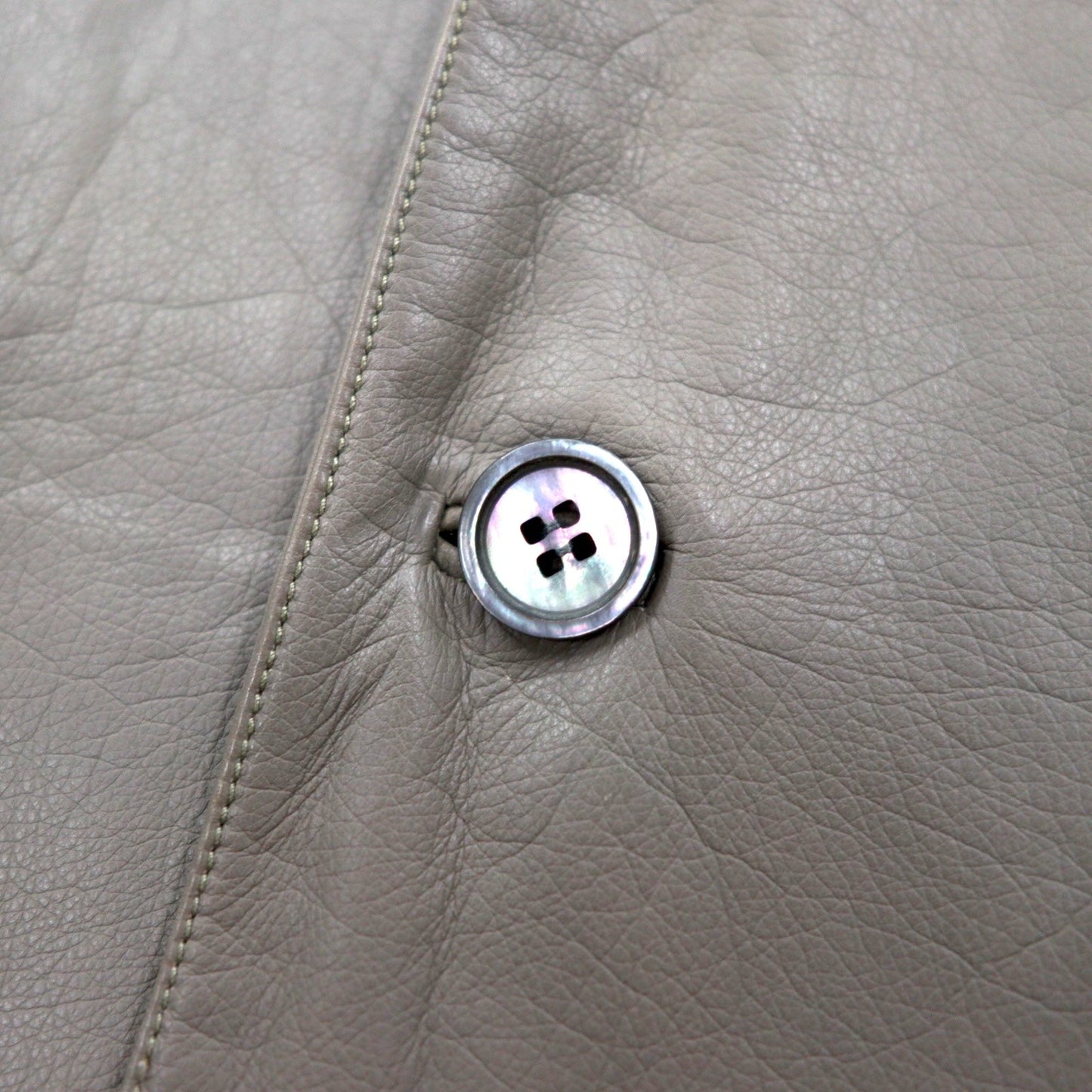 LOUIS VUITTON フランス製 カーフスキン 2B テーラードジャケット L ベージュ 牛革 LVJ 正規代理店