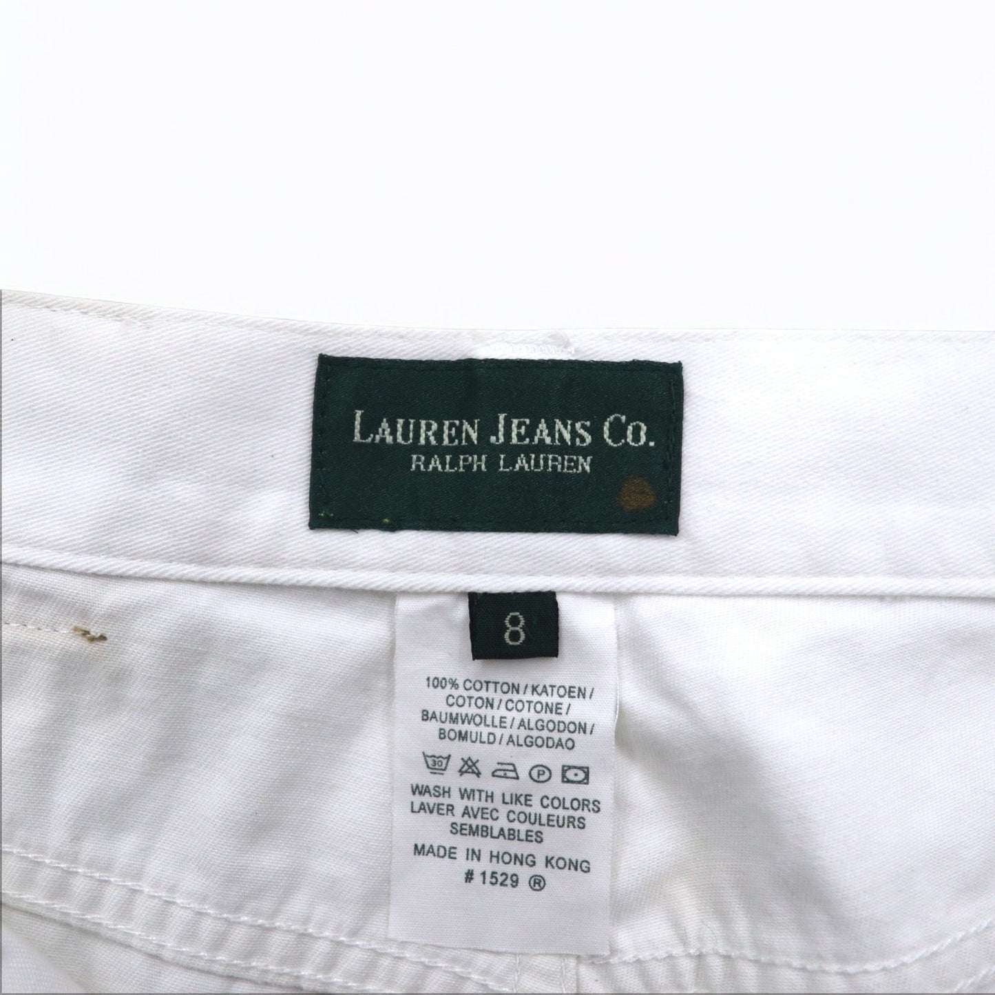 LAUREN JEANS Co. RALPH LAUREN 90年代 ワイド テーパード デニムパンツ M ホワイト コットン