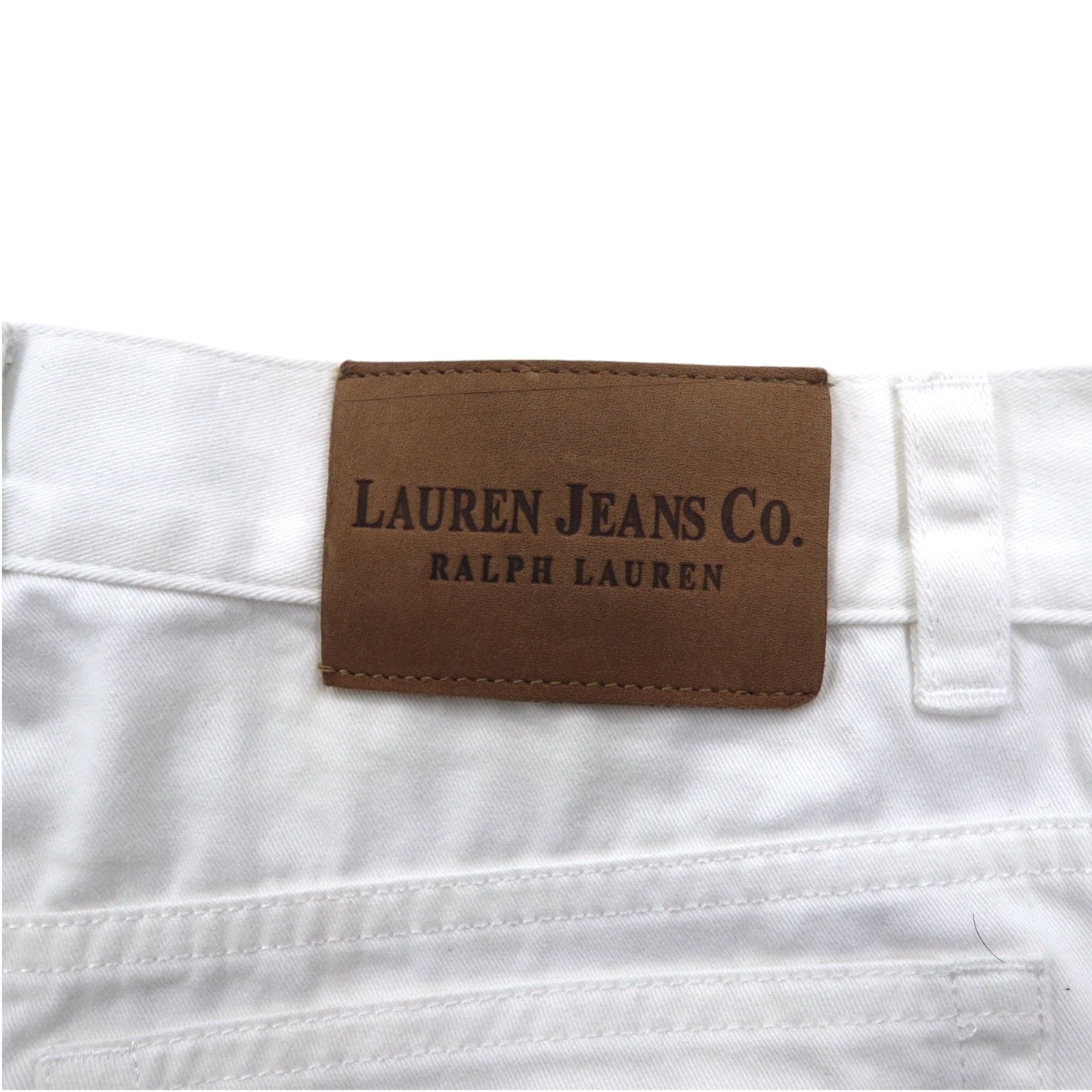 LAUREN JEANS Co. RALPH LAUREN 90年代 ワイド テーパード デニムパンツ M ホワイト コットン