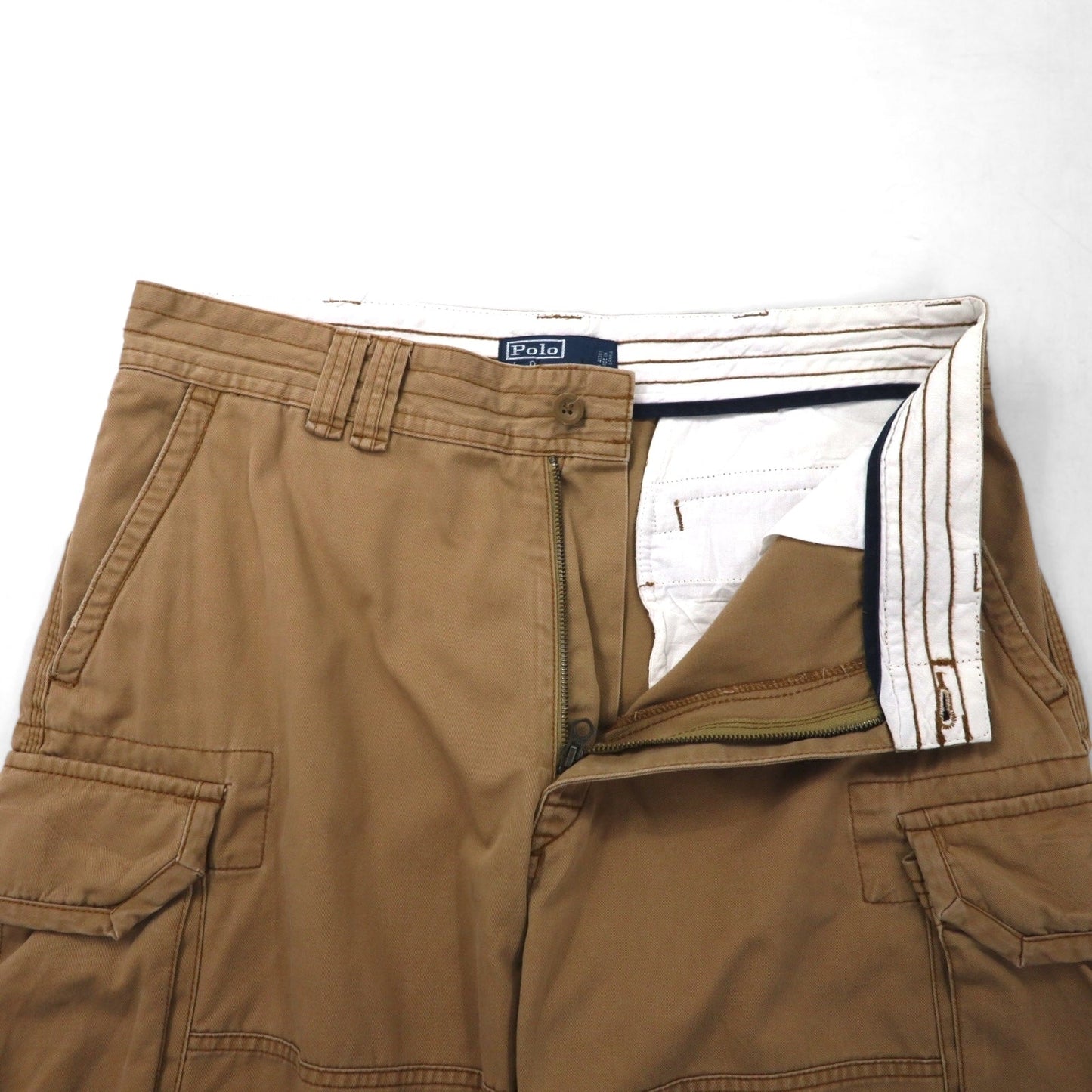 Polo by Ralph Lauren 90年代 ポロチノ バギー ショート カーゴパンツ ハーフパンツ L ベージュ コットン 膝下丈