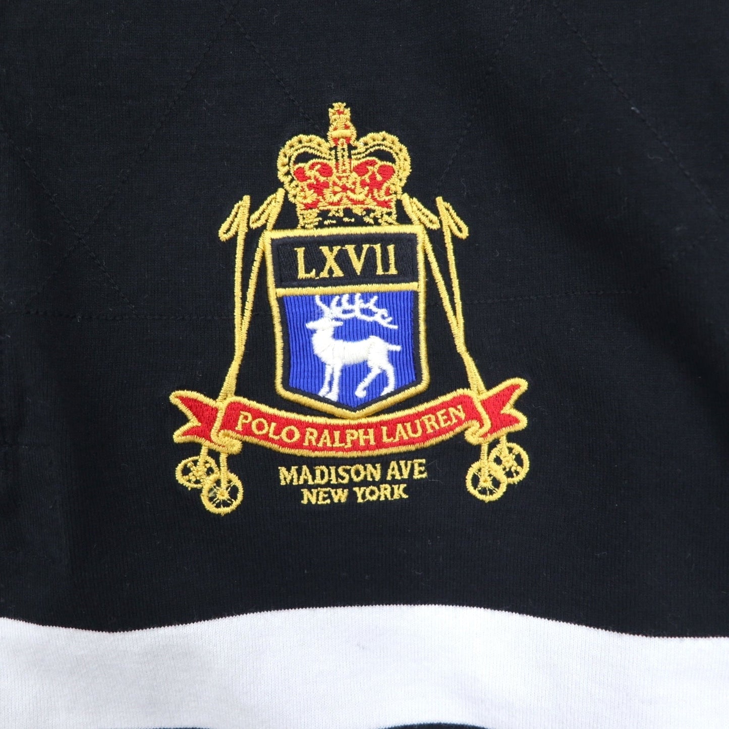 Polo by Ralph Lauren ラガーシャツ M ブラック コットン エンブレムロゴ 刺繍