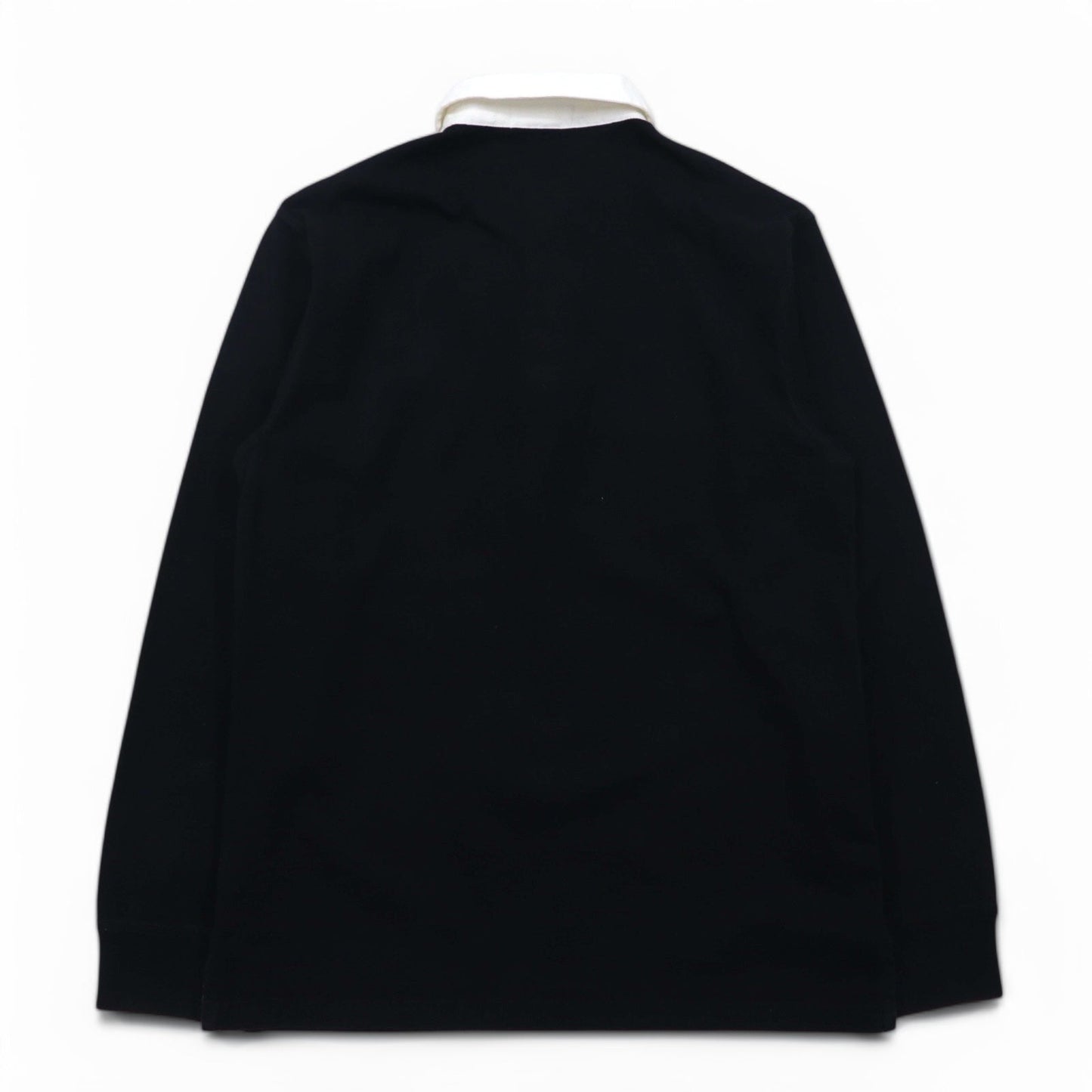 Polo by Ralph Lauren ラガーシャツ M ブラック コットン エンブレムロゴ 刺繍