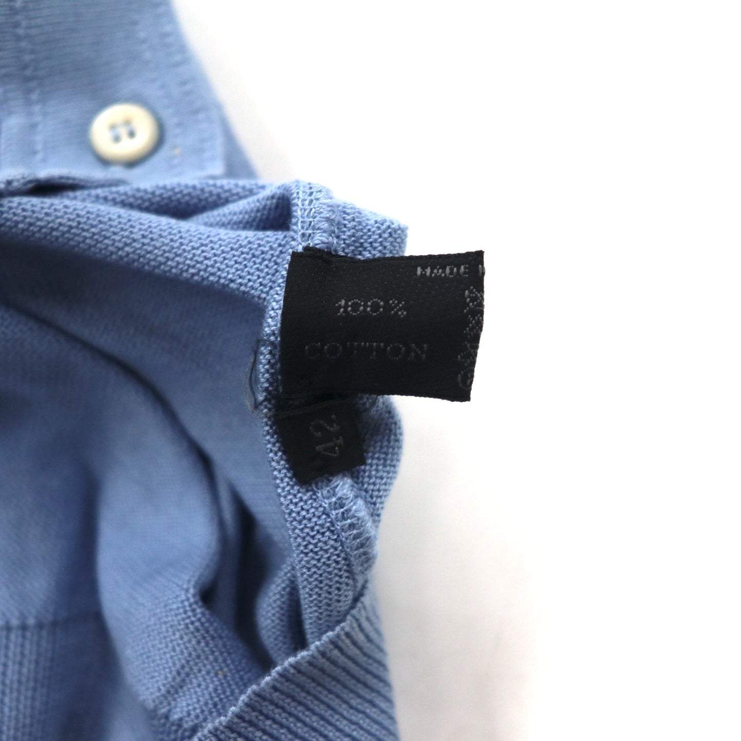 PRADA ボタンフロント ニットシャツ カーディガン M ブルー コットン イタリア製