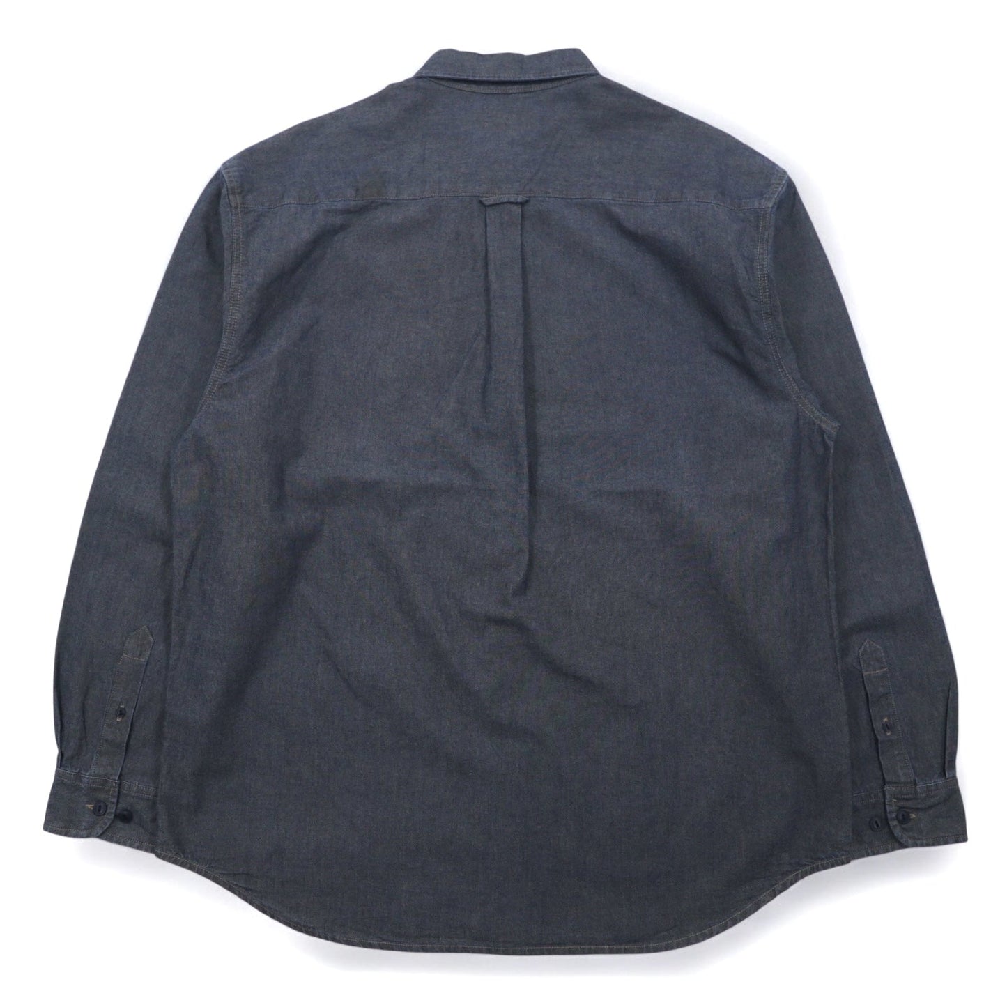 Eddie Bauer シャンブレー ボタンダウンシャツ L ブルー インディゴ コットン 未使用品