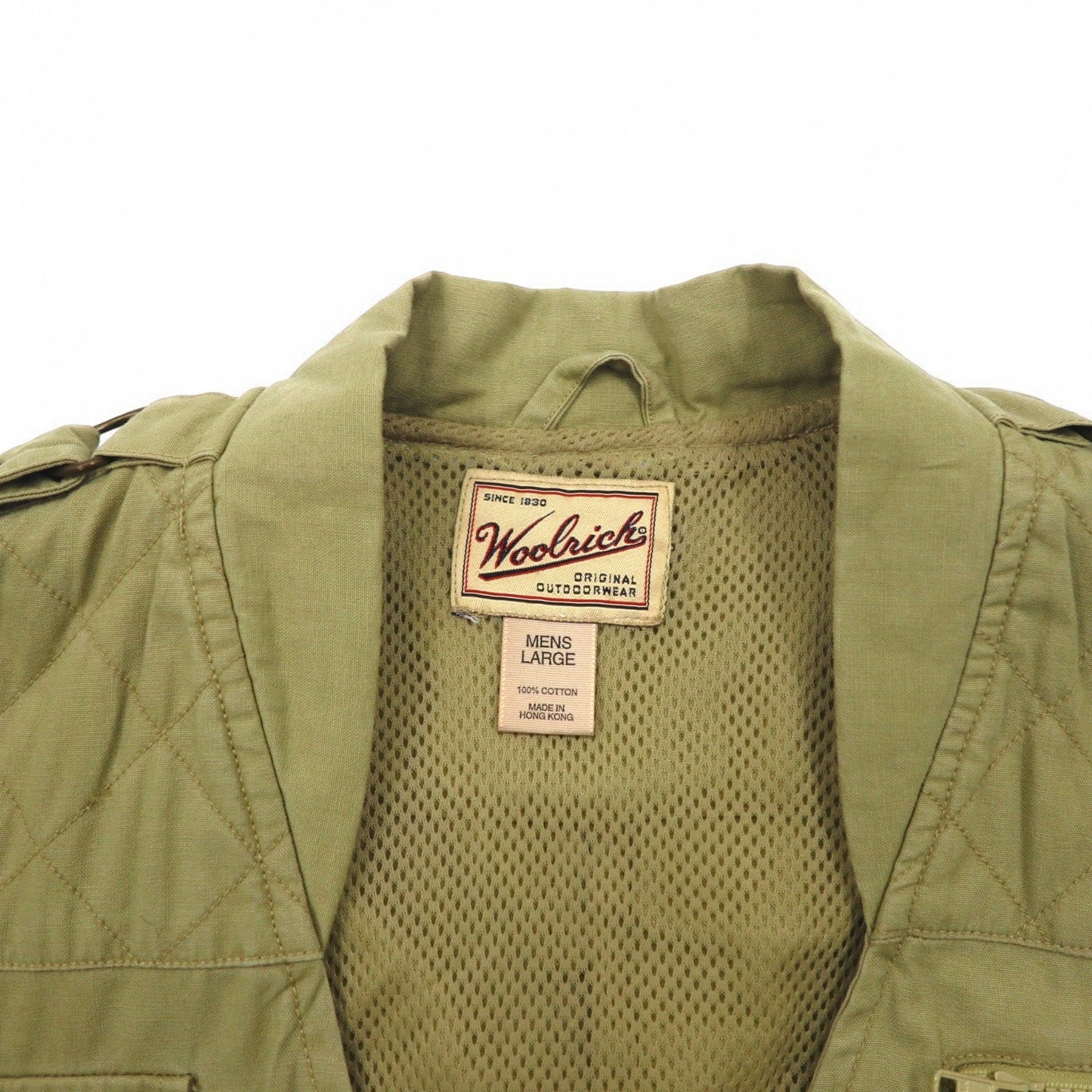 Woolrich 90年代 ハンティングベスト L ベージュ コットン マルチポケット