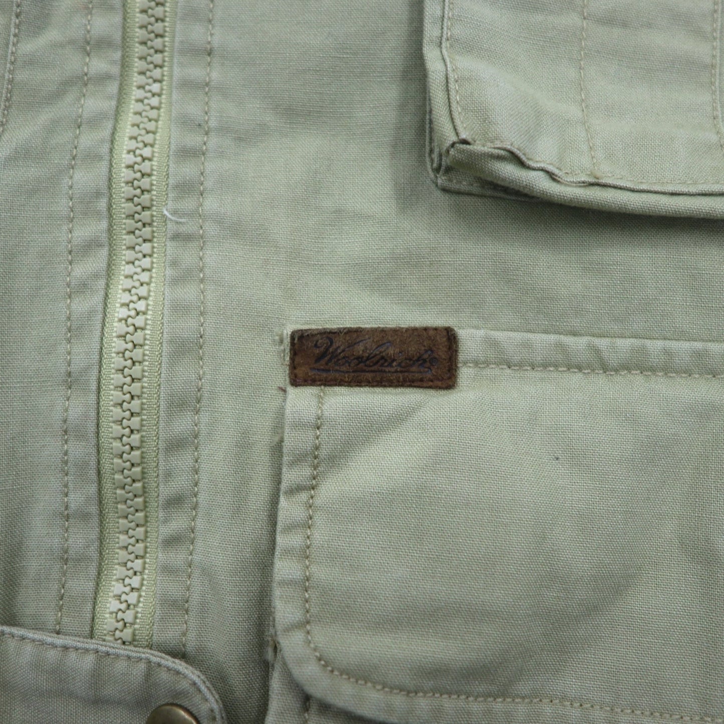 Woolrich 90年代 ハンティングベスト L ベージュ コットン マルチポケット