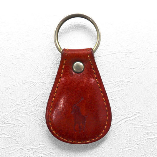 Polo by Ralph Lauren USA製 レザー キーリング キーホルダー ブラウン スモールポニー