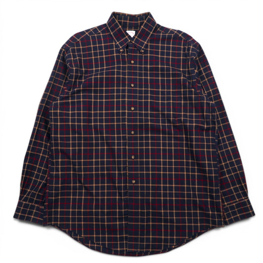 Brooks Brothers 346 ボタンダウンシャツ L ネイビー チェック コットン ビッグサイズ ノンアイロン