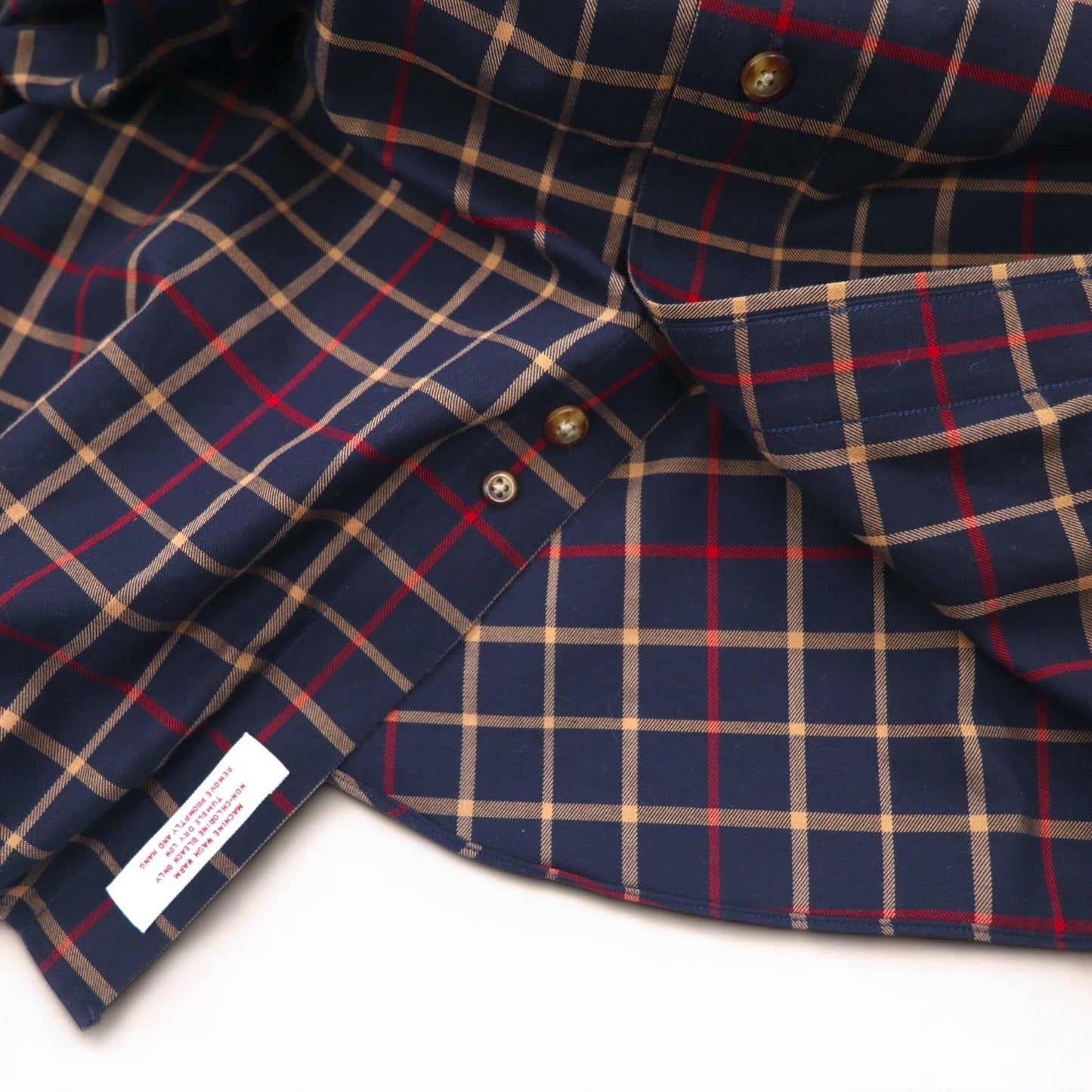 Brooks Brothers 346 ボタンダウンシャツ L ネイビー チェック コットン ビッグサイズ ノンアイロン