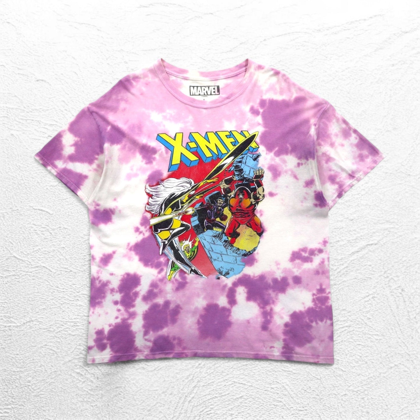 MARVEL マーベル 00年代 オフィシャル X-MEN タイダイ Tシャツ L ピンク キャラクタープリント アメコミ ニカラグア製