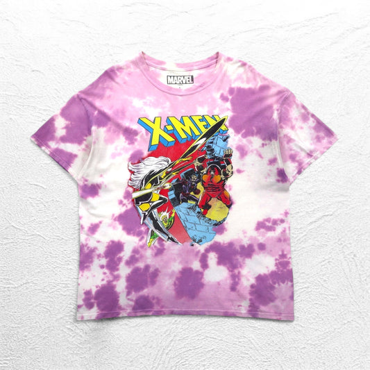 MARVEL マーベル 00年代 オフィシャル X-MEN タイダイ Tシャツ L ピンク キャラクタープリント アメコミ ニカラグア製