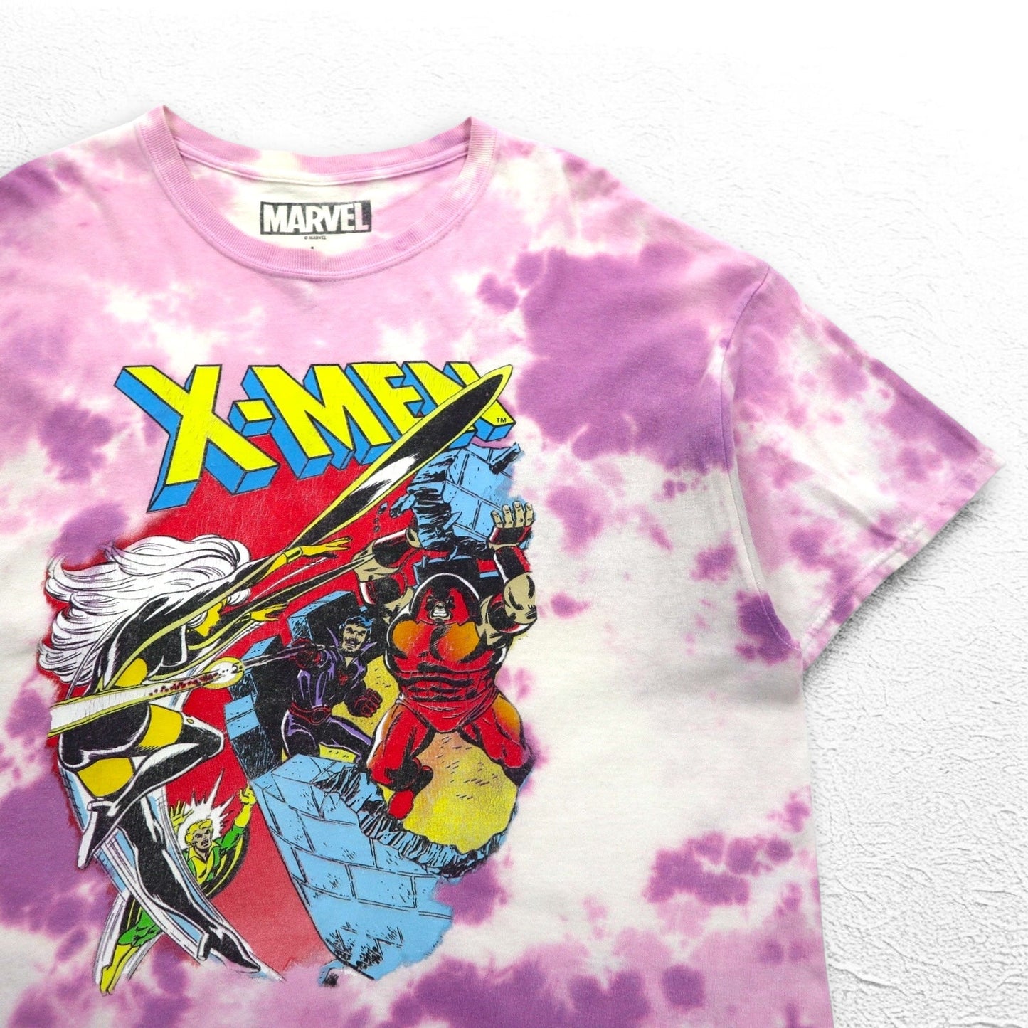 MARVEL マーベル 00年代 オフィシャル X-MEN タイダイ Tシャツ L ピンク キャラクタープリント アメコミ ニカラグア製