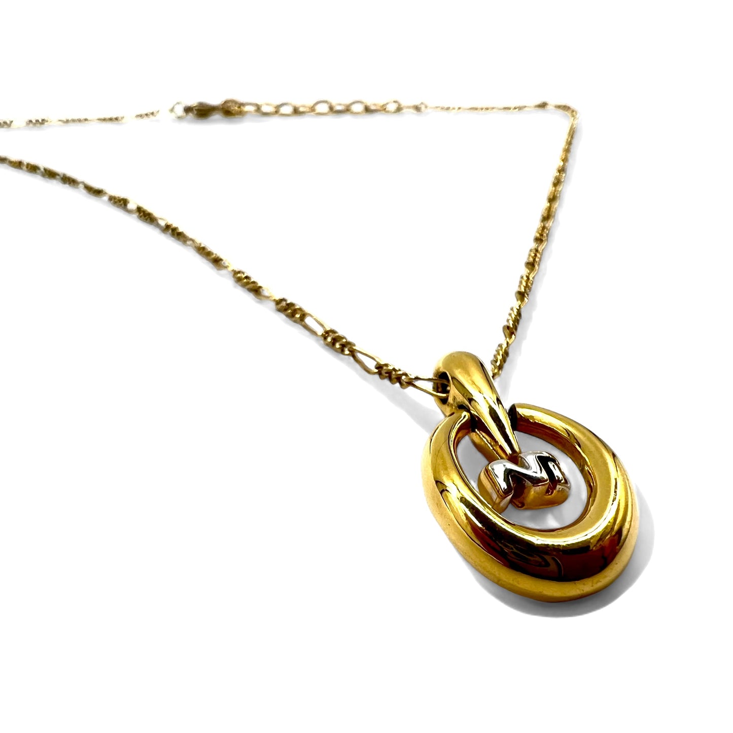 NINA RICCI フィガロチェーン ネックレス ゴールド オーバル ロゴモチーフ ヴィンテージ