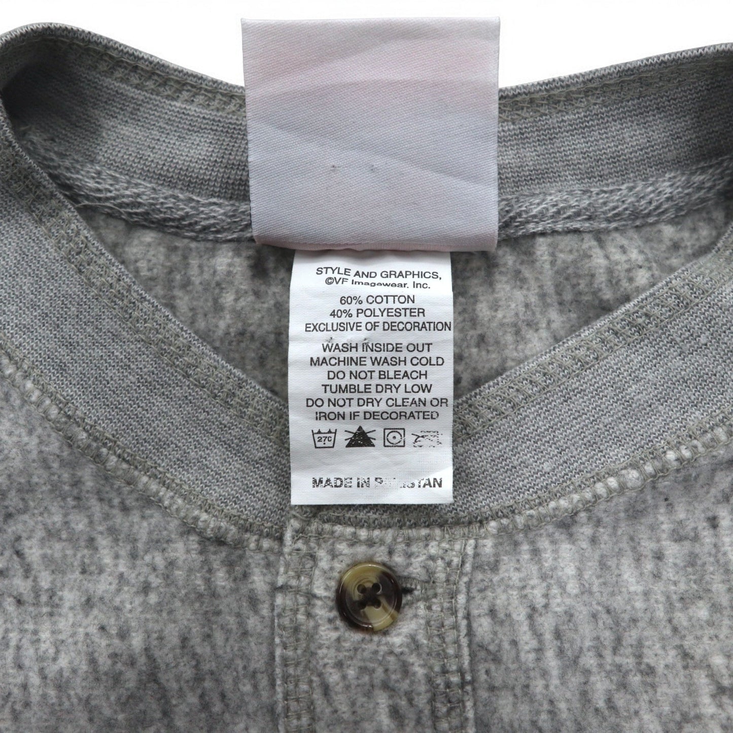 NFL ヘンリーネック ロングスリーブ Tシャツ ロンT L グレー コットン NY GIANTS