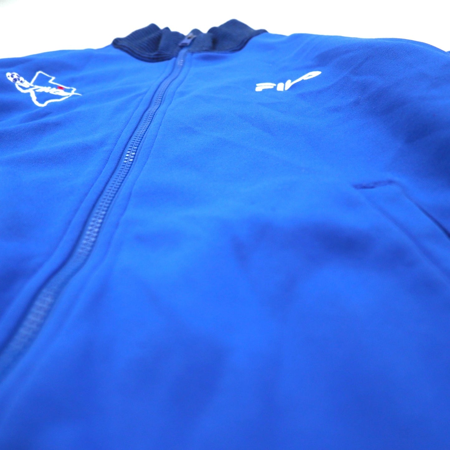 FILA 90年代 リブカラー ハイネック トラックジャケット ジャージ L ブルー ポリエステル