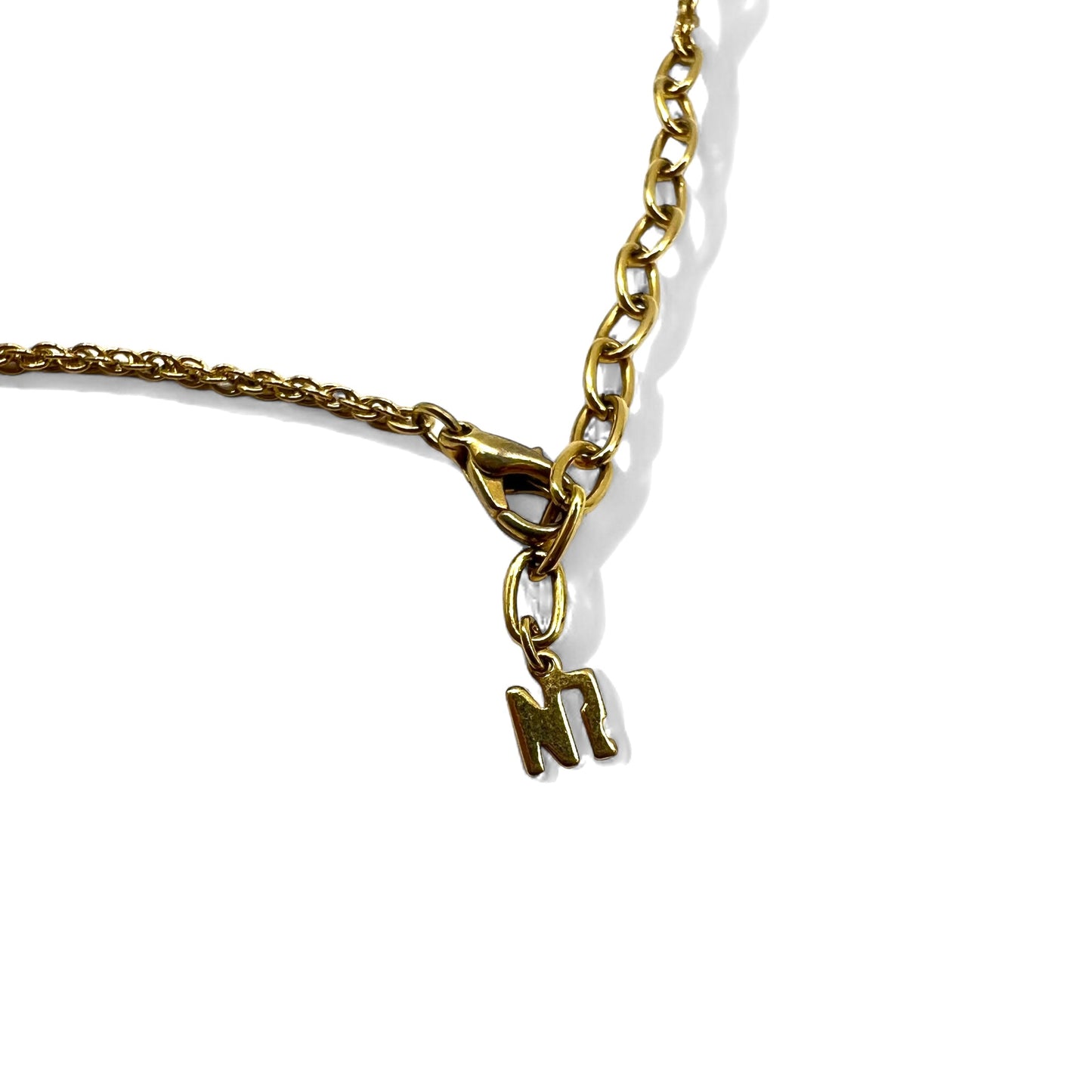 NINA RICCI ラインストーン スパイラルチェーン ネックレス ゴールド ラウンド ロゴモチーフ ヴィンテージ