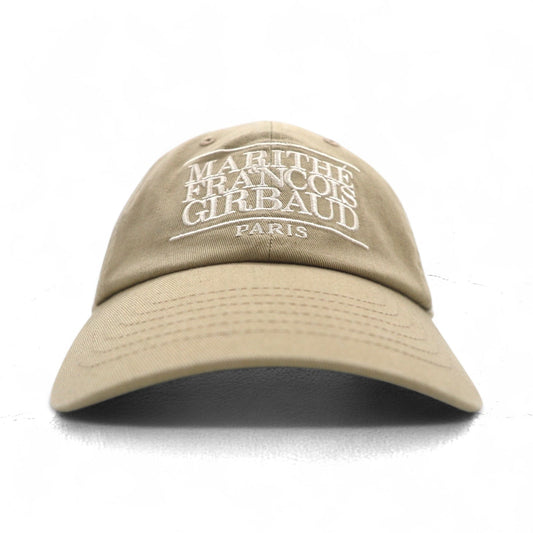 MARITHE + FRANCOIS GIRBAUD 6パネルキャップ FREE ベルト ベージュ コットン フロントロゴ刺繍