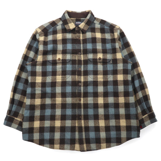 WOOLRICH フランネル ワーク シャツ XL ベージュ ブラウン チェック モカ