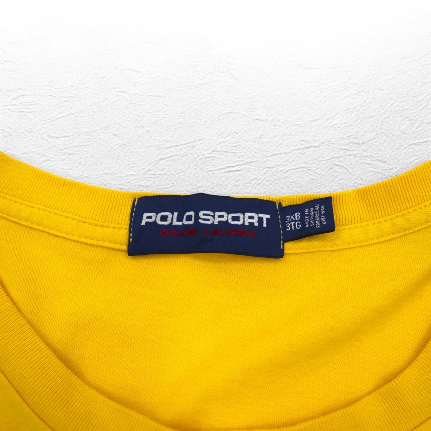 POLO SPORT RALPH LAUREN 90年代 シングルステッチ Tシャツ 3XL BIG イエロー 星条旗 ロゴプリント ビッグサイズ