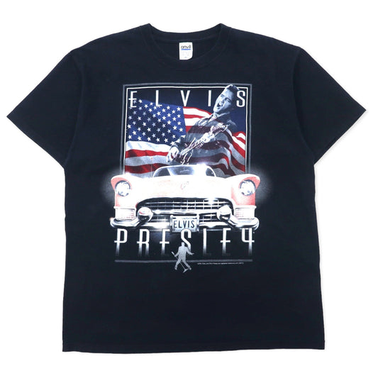 ELVIS PRESLEY エルヴィス プレスリー バンド Tシャツ XL ブラック コットン 星条旗 anvilボディ ビッグサイズ ホンジュラス製
