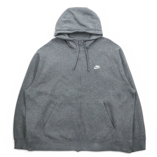 NIKE クラブ フリース フルジップ パーカー XXL グレー スウォッシュ CLUB FLEECE BV2645-063