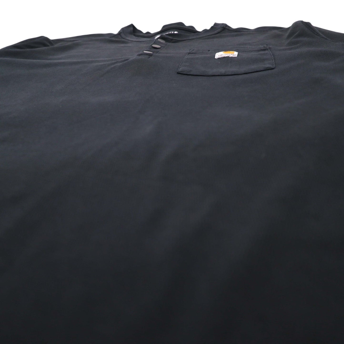 Carhartt ヘビーウェイト ロングスリーブ サーマル ヘンリーネック ロンT 2XL RELAXED FIT ブラック 104429 TK4429