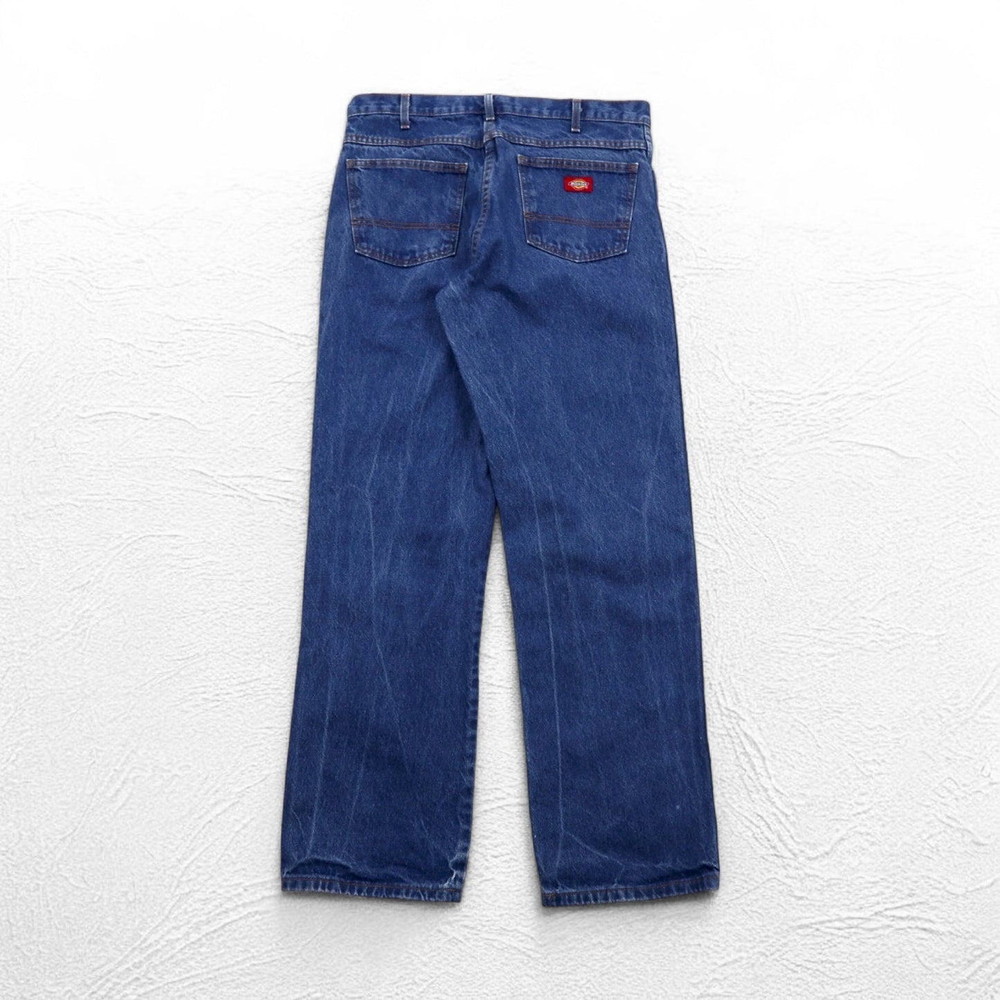 Dickies デニムパンツ インダストリアルジーンズ L インディゴ ブルー RELAXED FIT ジッパーフライ C993RNB メキシコ製