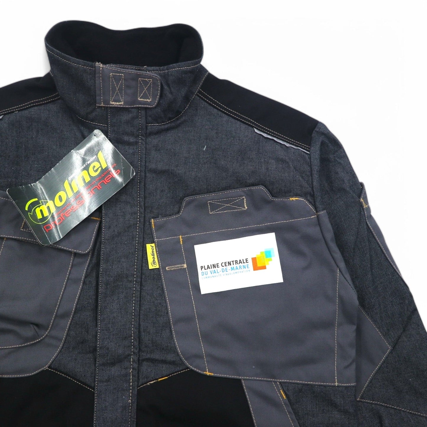 molinel expert ユーロワーク フランス ユーティリティ ジャケット L グレー Cordura コーデュラ デニム 未使用品