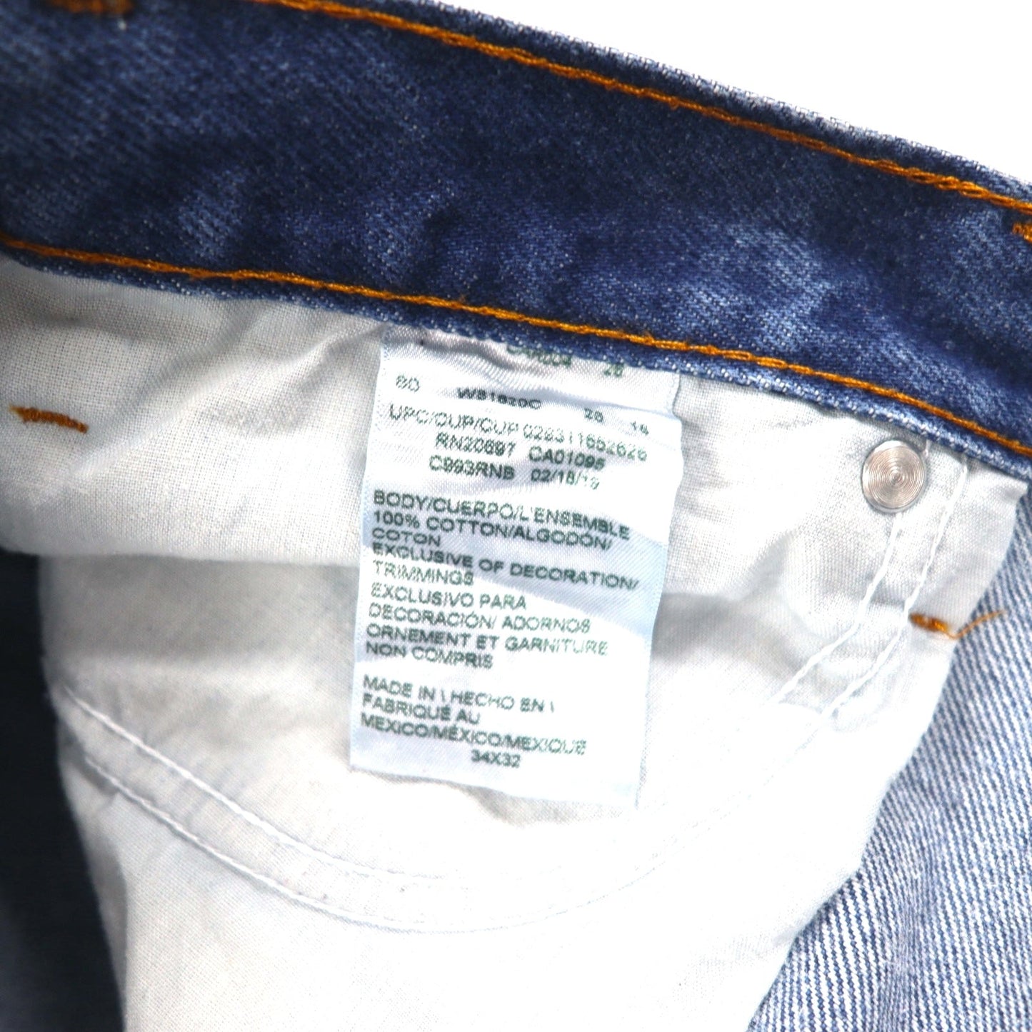 Dickies デニムパンツ インダストリアルジーンズ L インディゴ ブルー RELAXED FIT ジッパーフライ C993RNB メキシコ製