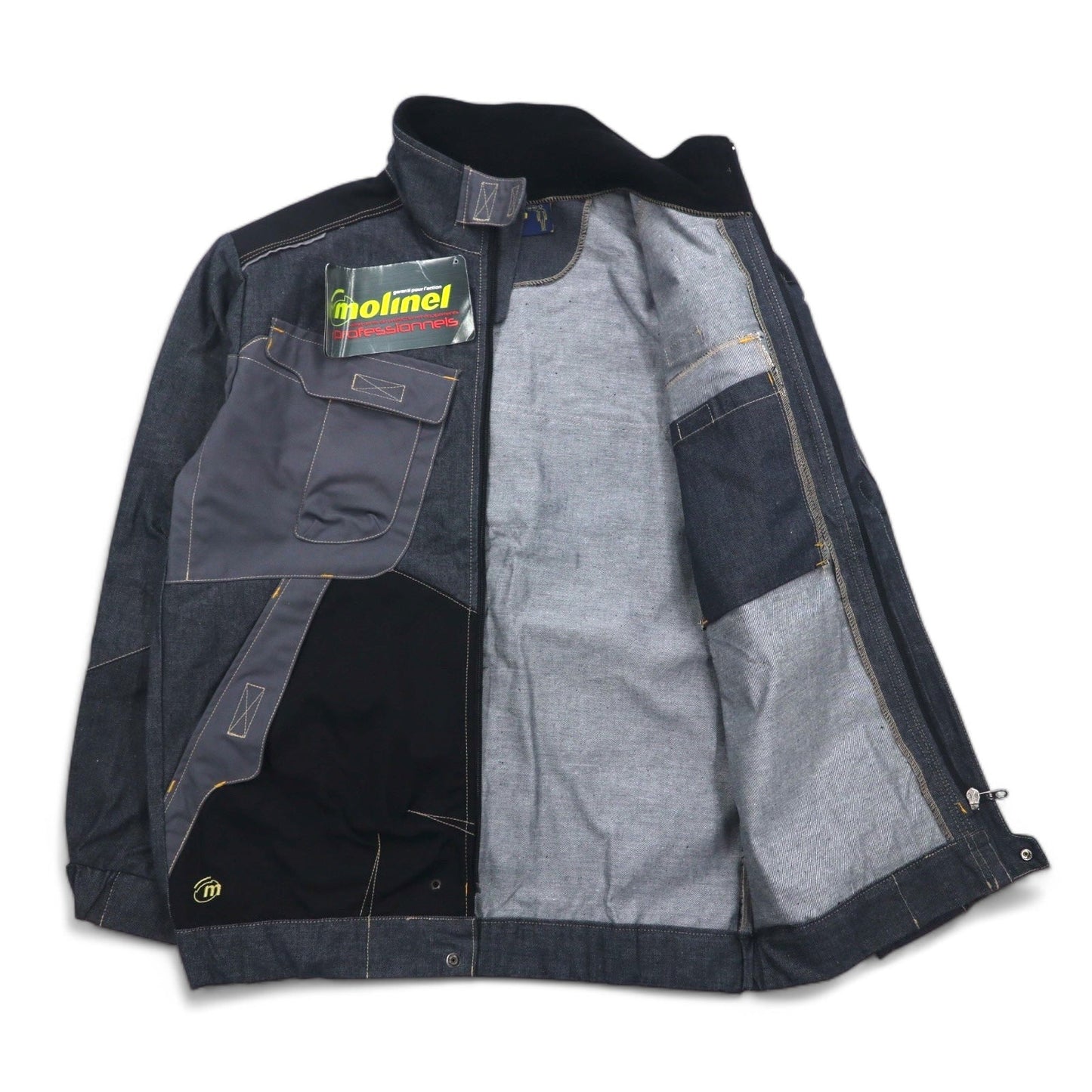 molinel expert ユーロワーク フランス ユーティリティ ジャケット L グレー Cordura コーデュラ デニム 未使用品