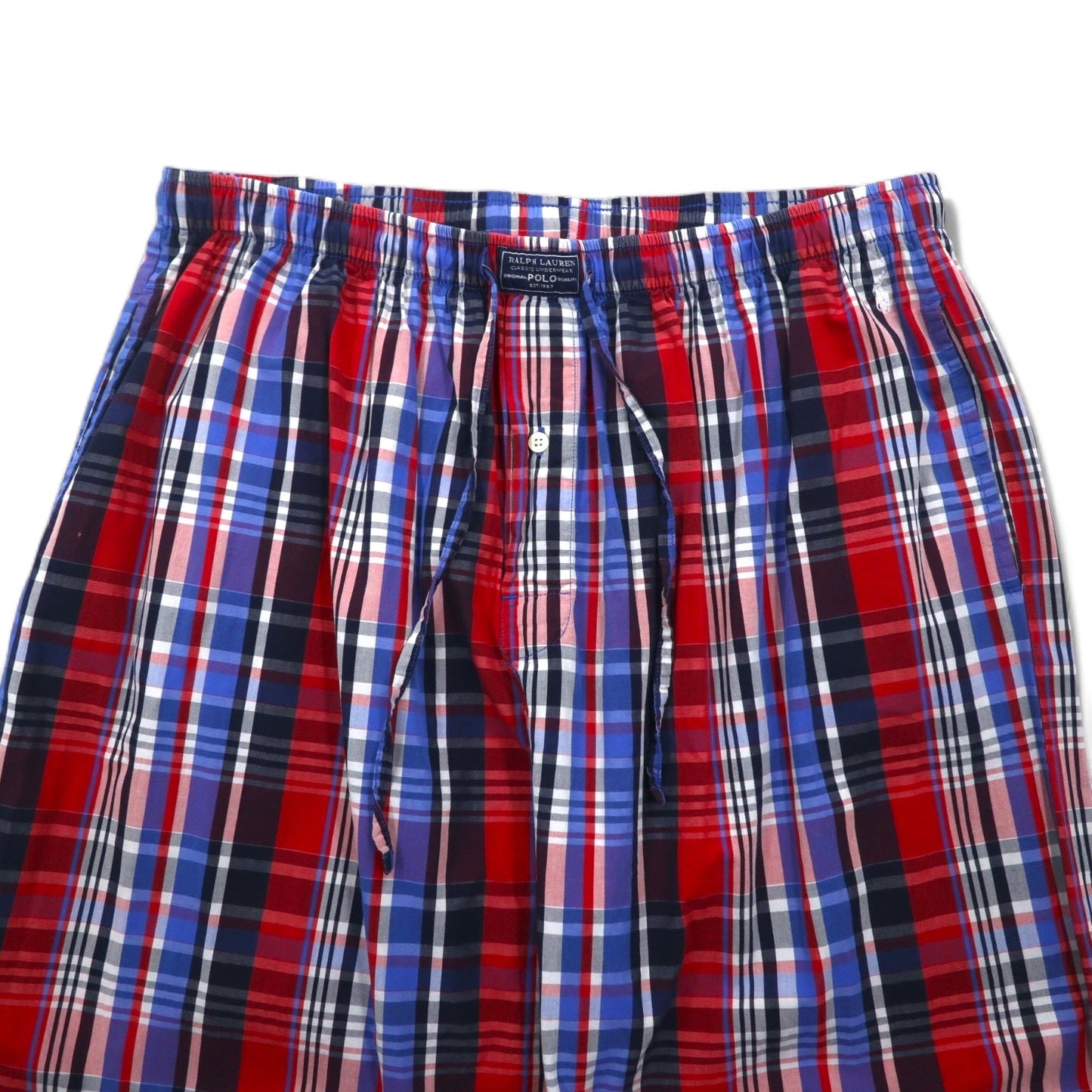POLO RALPH LAUREN 90年代 パジャマパンツ イージーパンツ XL ブルー レッド チェック スモールポニー刺繍